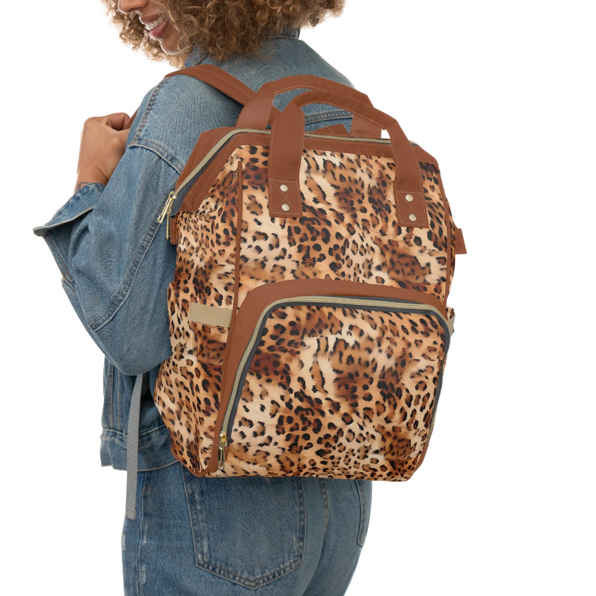 Leopard Print Diaper Backpack - Bold & Stylish Baby Bag with Trendy Leopard Patterns, Perfect for Adventurous Parents