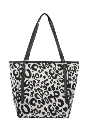 LEOPARD PRINT SHOULDER TOTE BAG