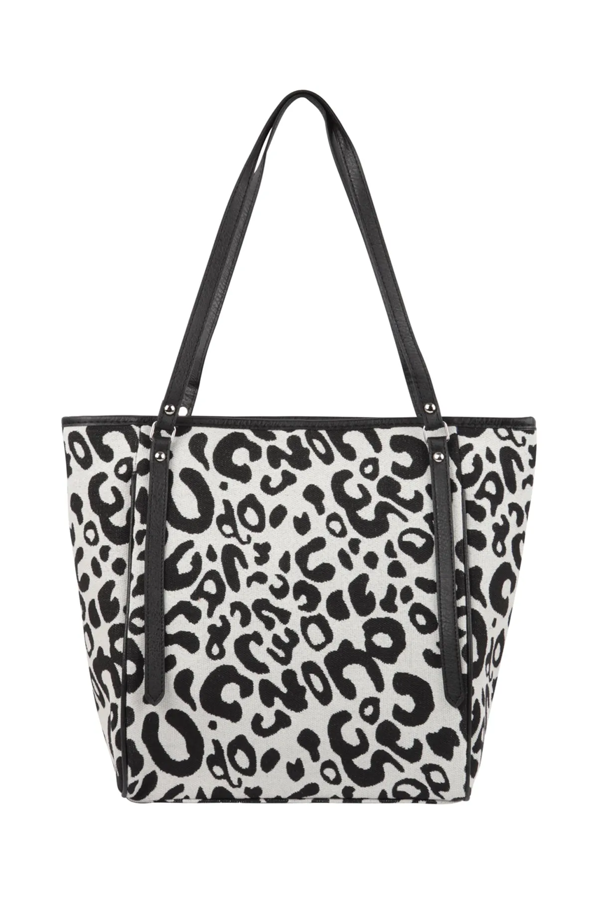 LEOPARD PRINT SHOULDER TOTE BAG
