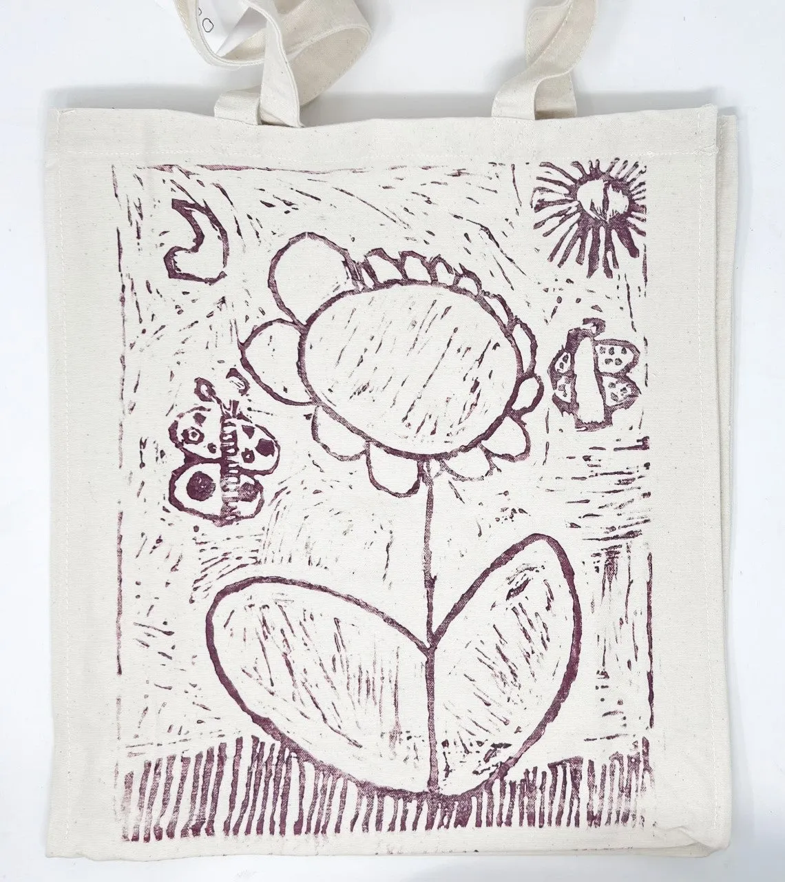 Lino Print Tote Bags