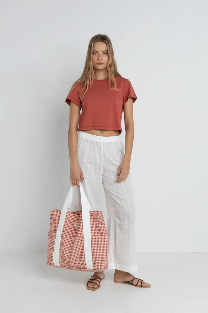 Lola Check Tote Bag Red
