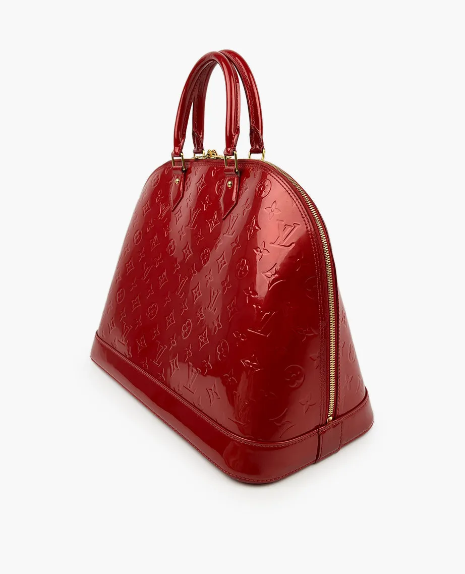 Louis Vuitton Alma GM Monogram Vernis Red