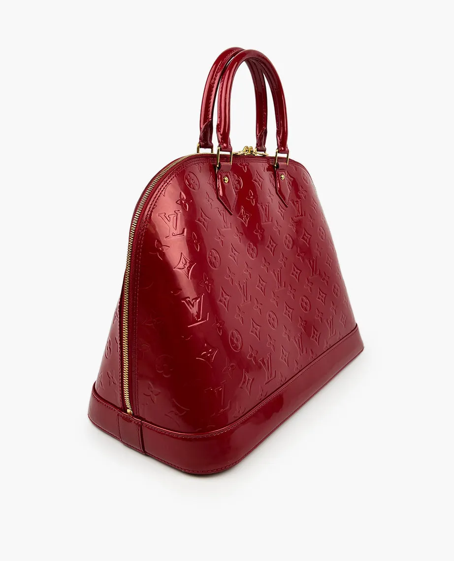 Louis Vuitton Alma GM Monogram Vernis Red