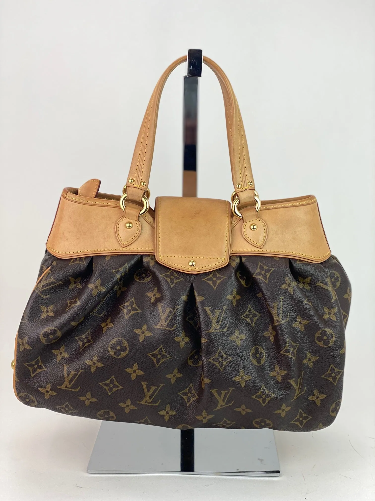Louis Vuitton BOETIE PM Monogram Brown Canvas Hobo Tote Bag Pre owned