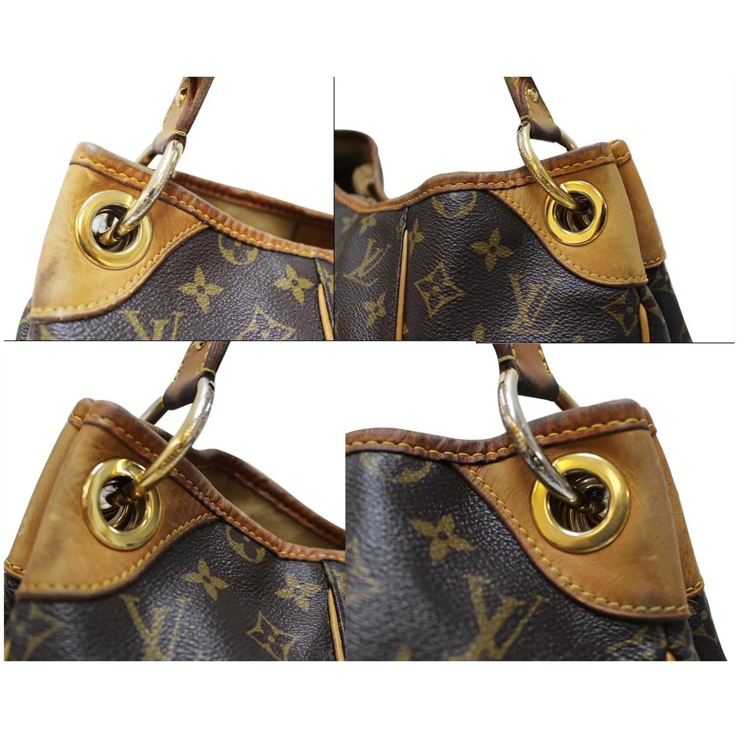 LOUIS VUITTON Galliera PM Monogram Canvas Shoulder Handbag Brown