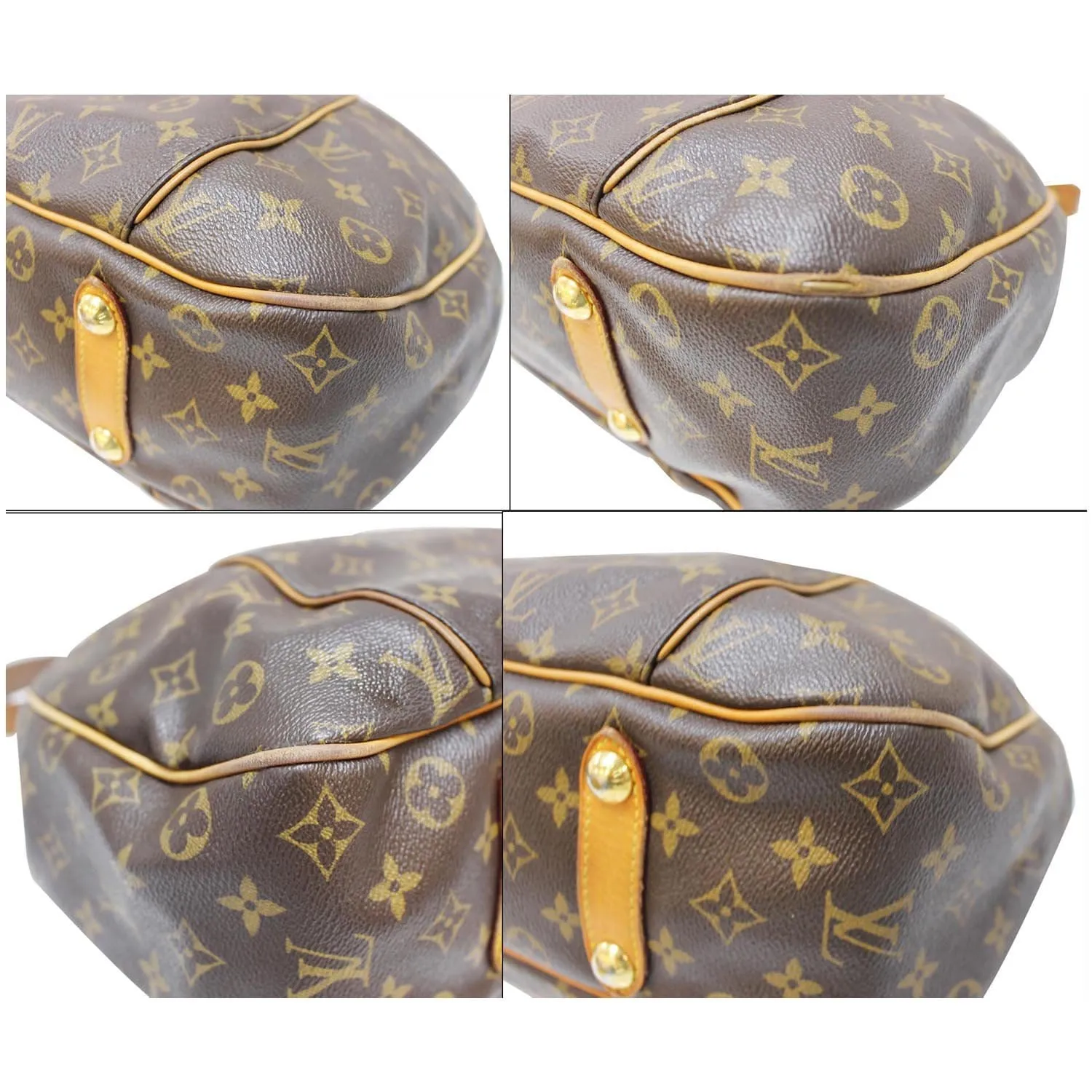 LOUIS VUITTON Galliera PM Monogram Canvas Shoulder Handbag Brown