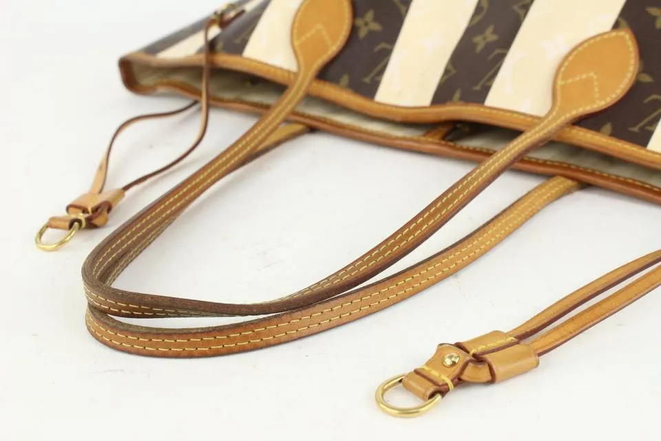 Louis Vuitton Limited Rare Stripe Monogram Rayures Neverfull MM Tote 4LV1019
