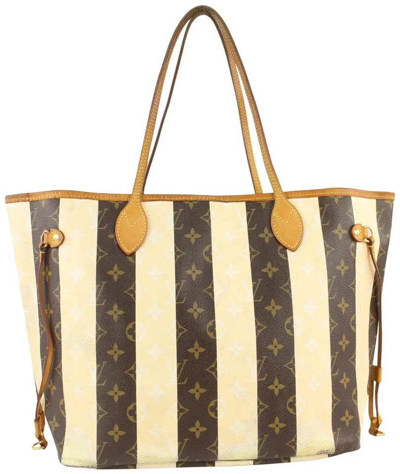 Louis Vuitton Limited Rare Stripe Monogram Rayures Neverfull MM Tote 4LV1019