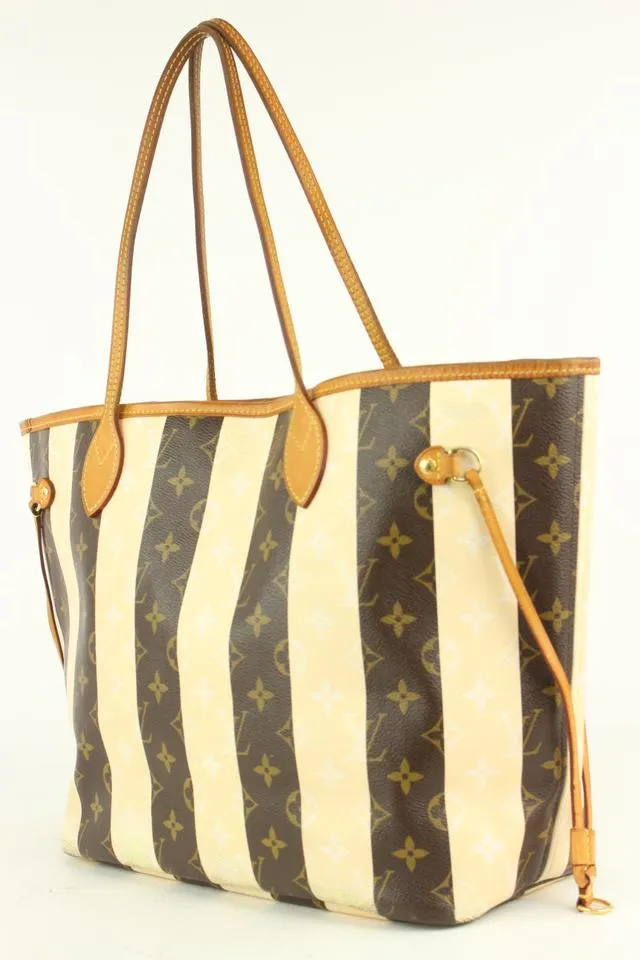Louis Vuitton Limited Rare Stripe Monogram Rayures Neverfull MM Tote 4LV1019