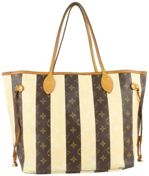 Louis Vuitton Limited Rare Stripe Monogram Rayures Neverfull MM Tote 4LV1019
