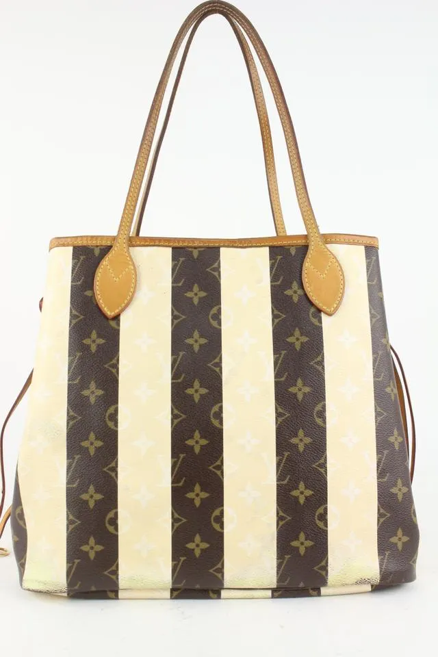Louis Vuitton Limited Rare Stripe Monogram Rayures Neverfull MM Tote 4LV1019
