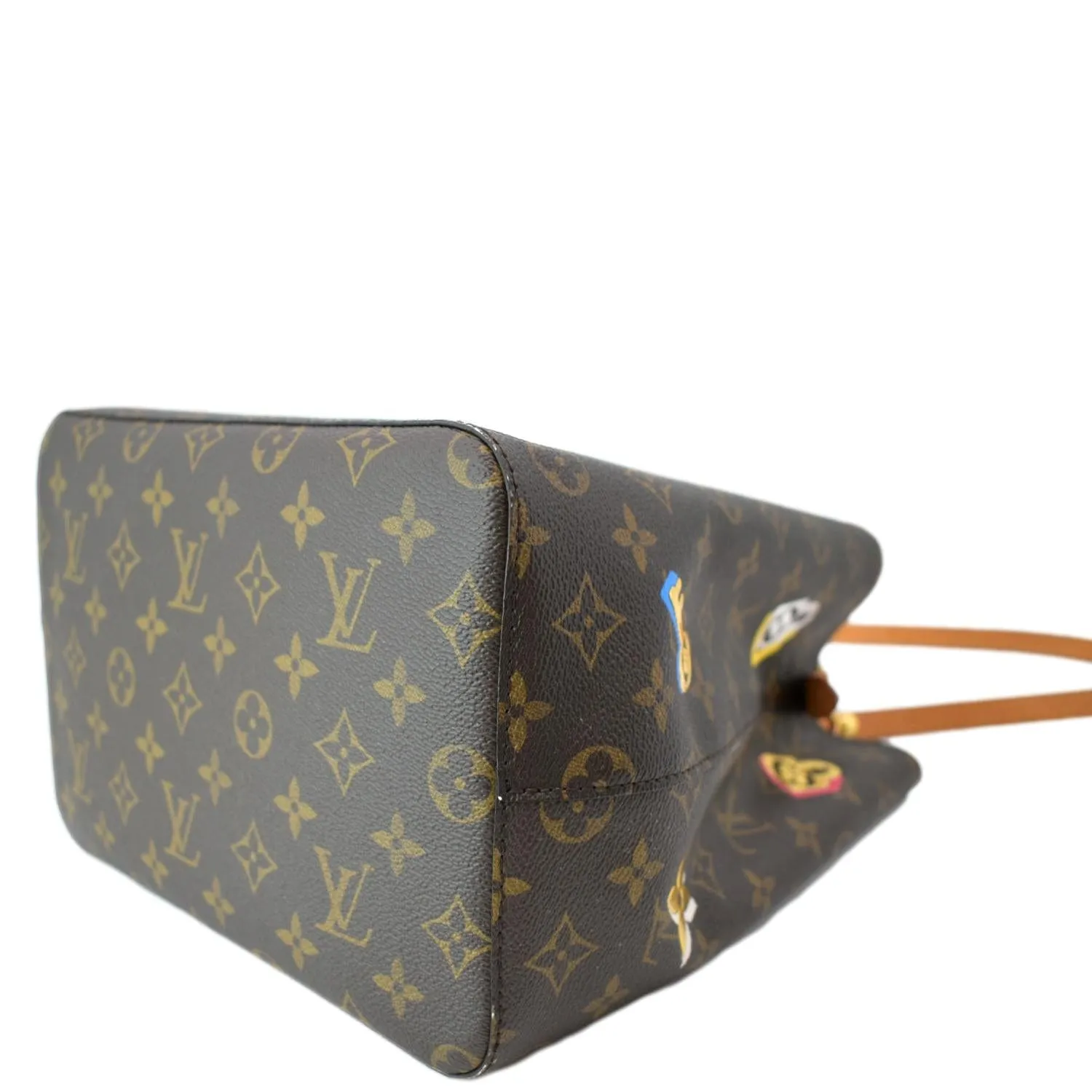 LOUIS VUITTON Love Lock NeoNoe Monogram Canvas Shoulder Bag Brown