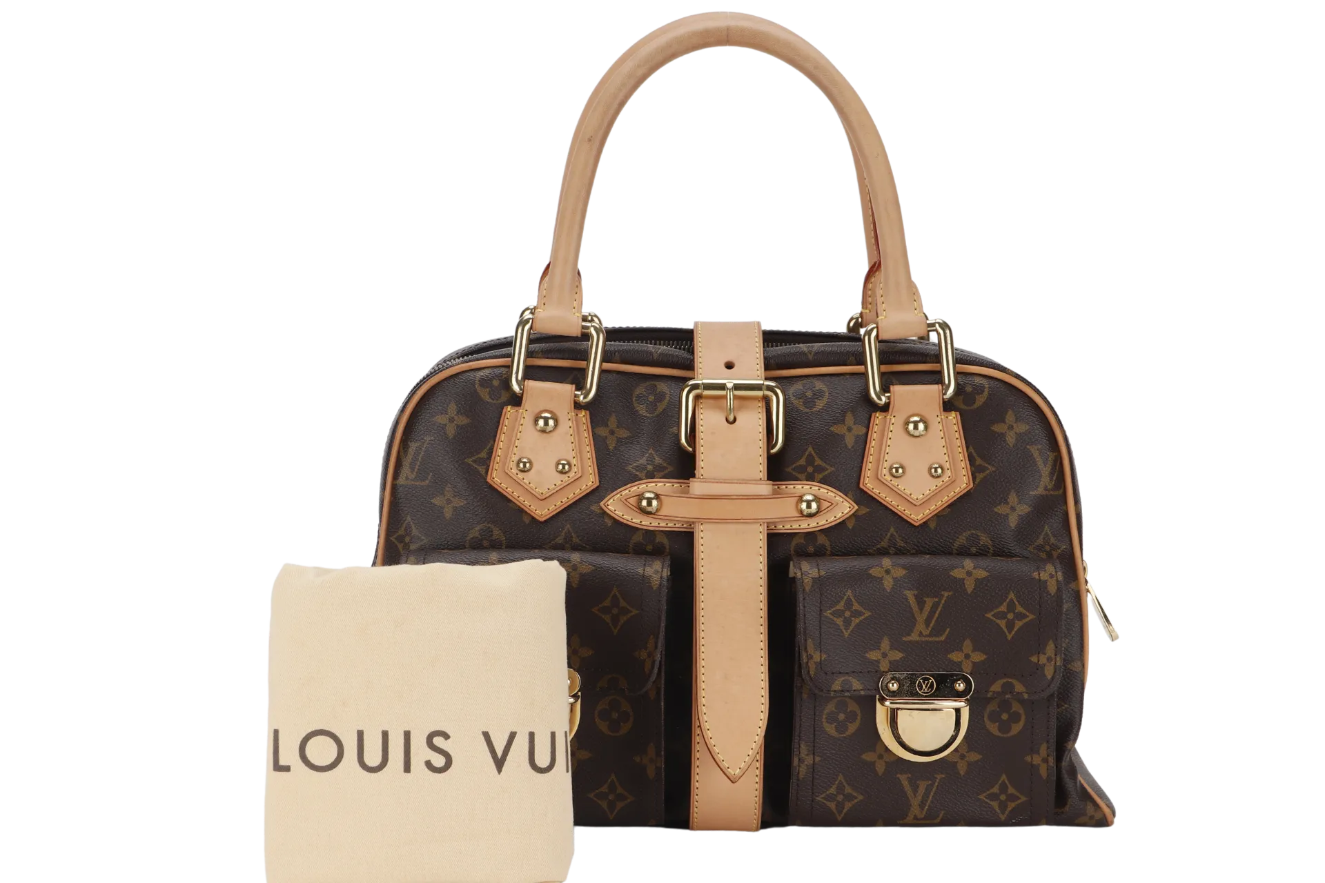 LOUIS VUITTON M40025 MANHATTAN GM MONOGRAM CANVAS GOLD HARDWARE WITH DUST COVER