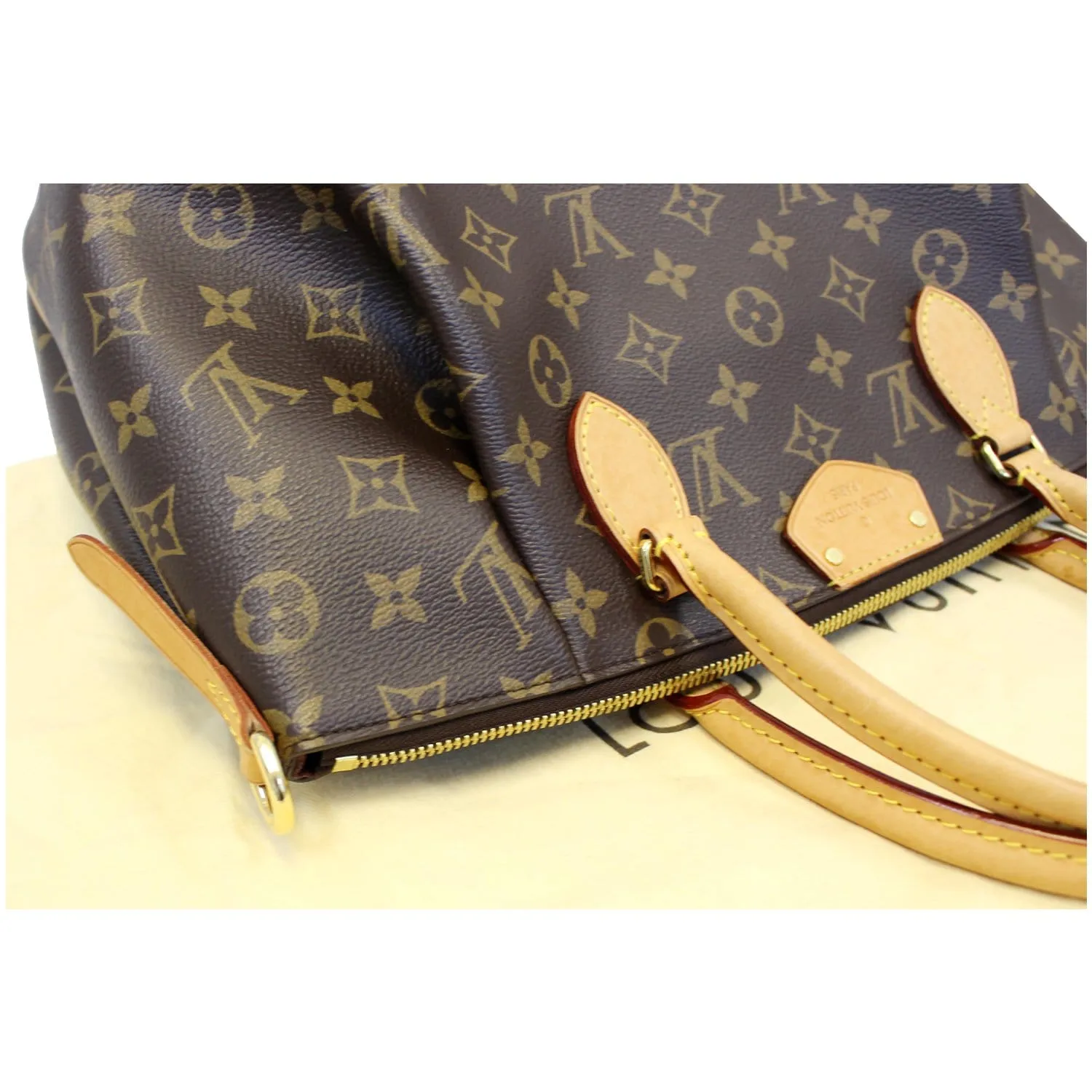 LOUIS VUITTON Turenne MM Monogram Canvas 2 Way Shoulder Handbag Brown