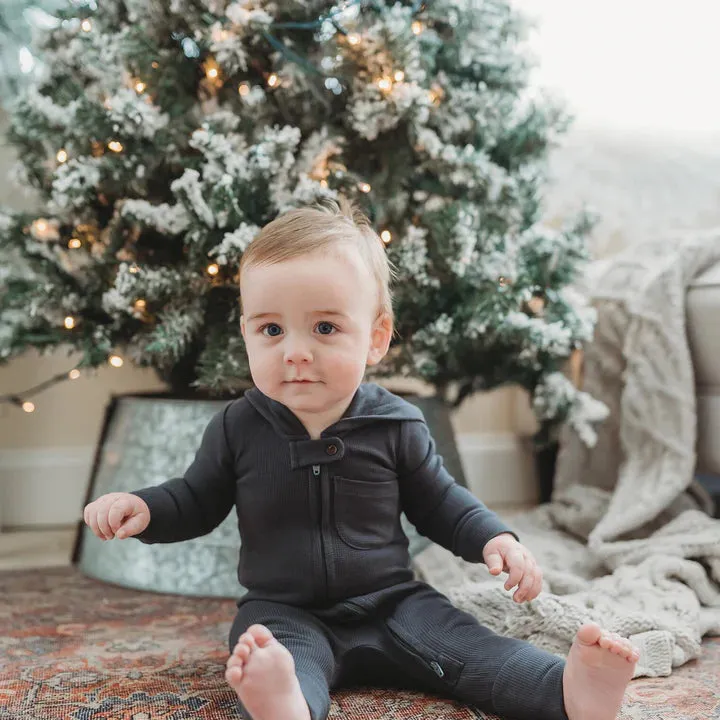Lovedbaby - 2-Way Zipper Romper - Thermal - Coal