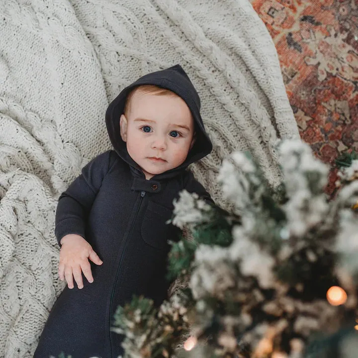 Lovedbaby - 2-Way Zipper Romper - Thermal - Coal