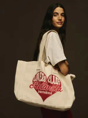 Lovers Graphic Tote - Cream