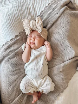 Luna   Luca Pointelle Romper - White