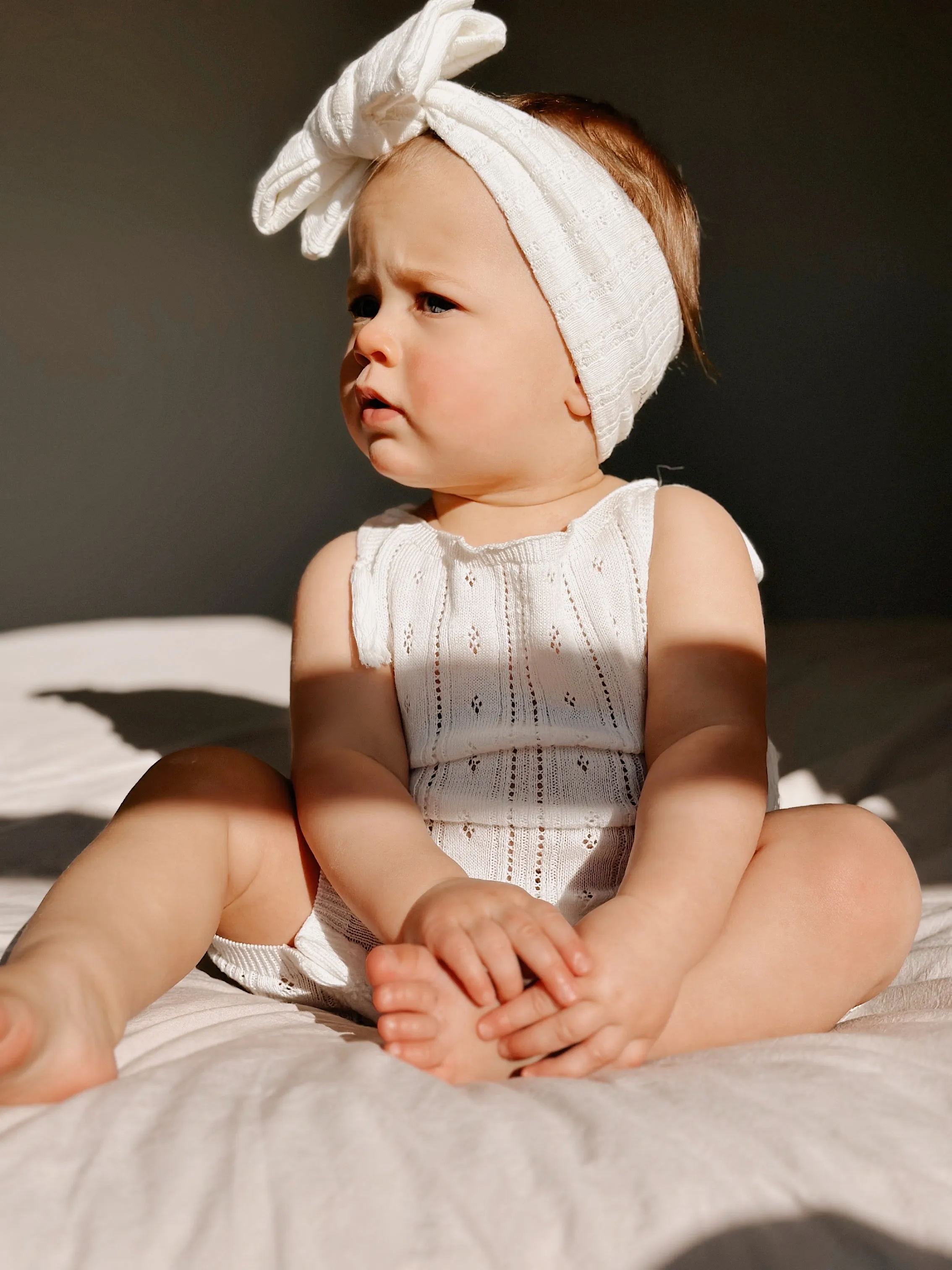 Luna   Luca Pointelle Romper - White