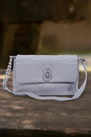 Luxurious Solid Structured Sling Bag with Twist Lock( Grey )