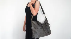 M8 Convertible 3-in-1 Crossbody Backpack Purse in Stone Vintage Leather