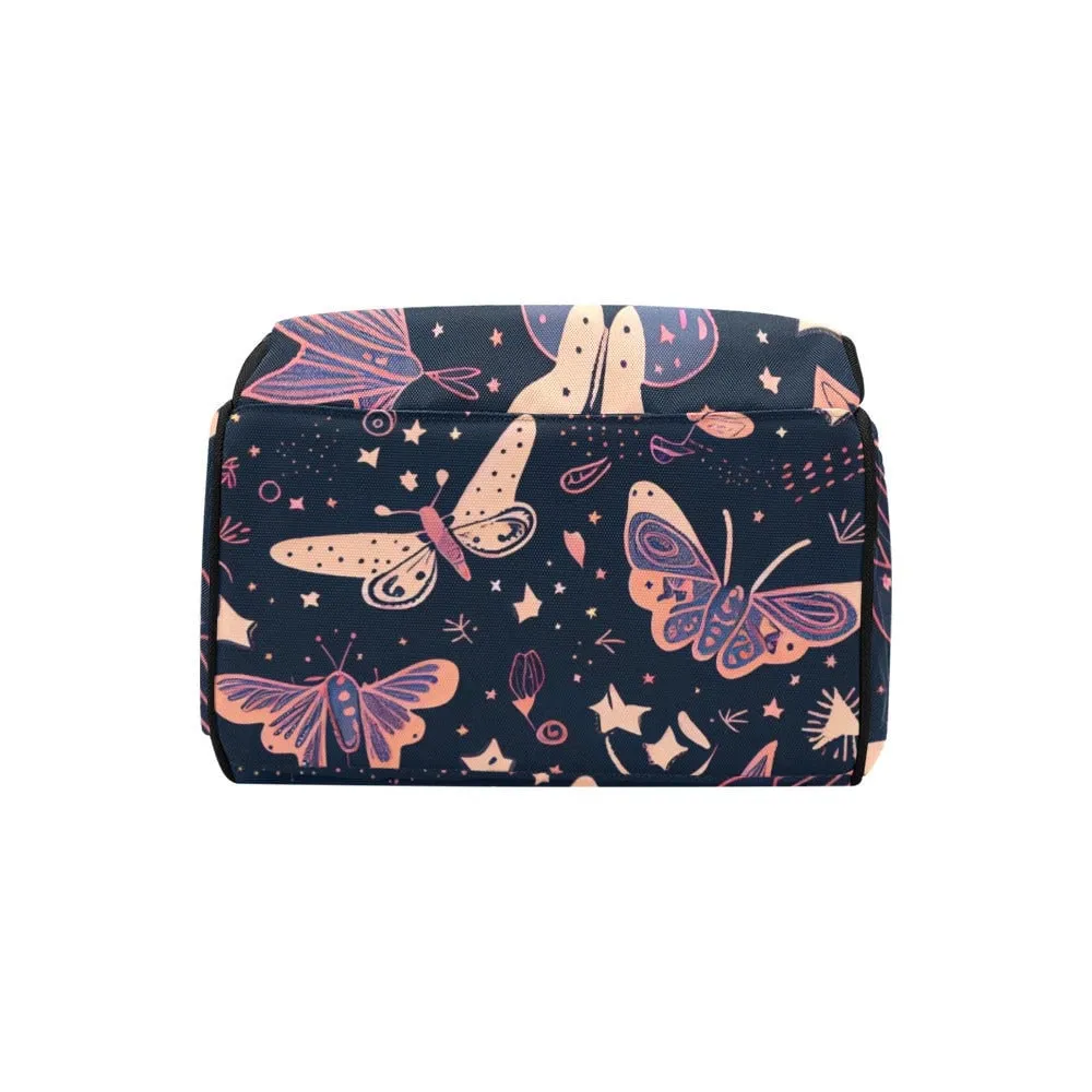 Magic Butterflies Diaper Bag Backpack Celestial Goth Baby Shower Gift Idea Insulated Travel Bottle Cooler Boho Moms Dads New Parents Newborn