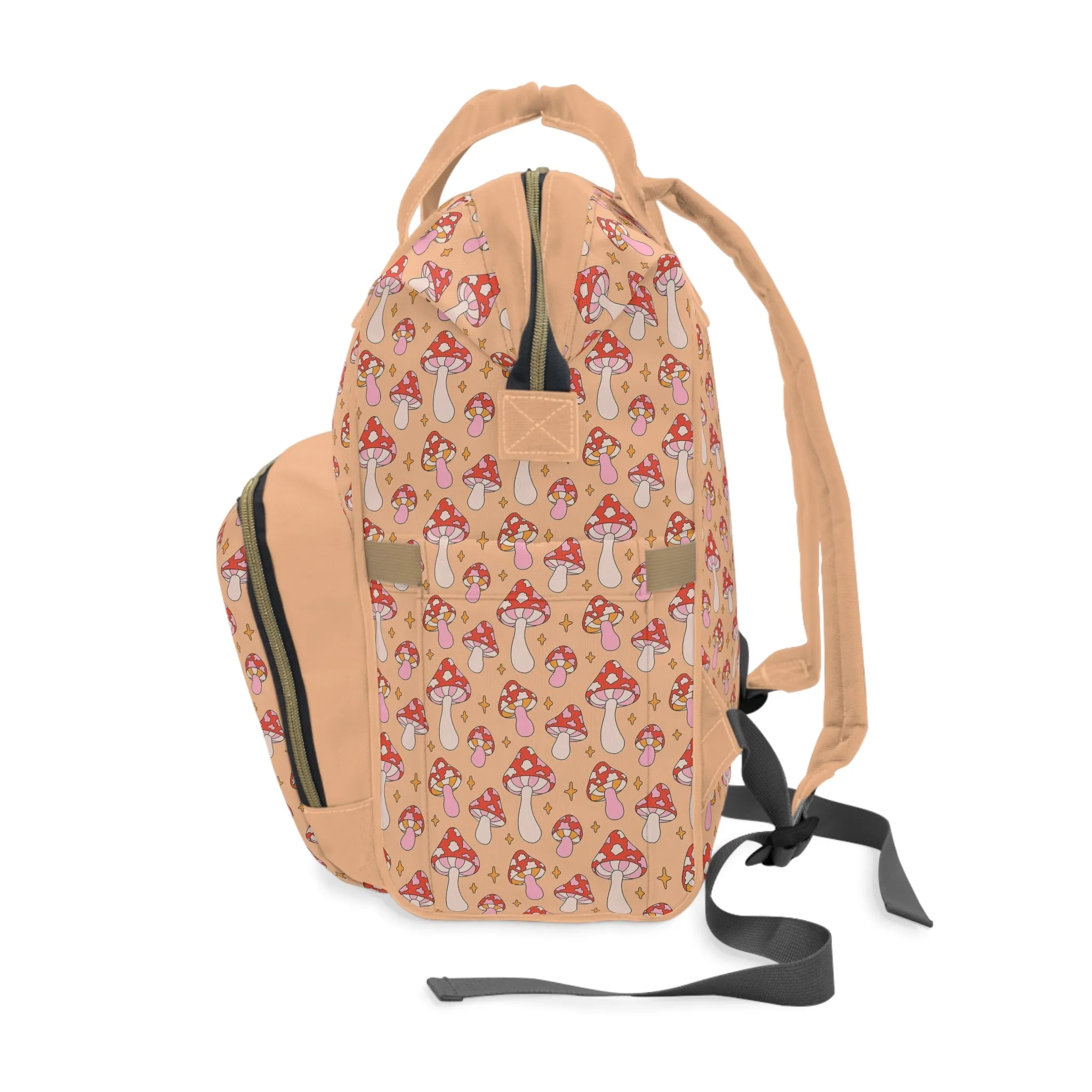 Magical Mushroom Diaper Backpack - Unique Nature-Inspired Nappy Bag for Eco-Conscious Parents, Organized & Multifunctional Baby Bag