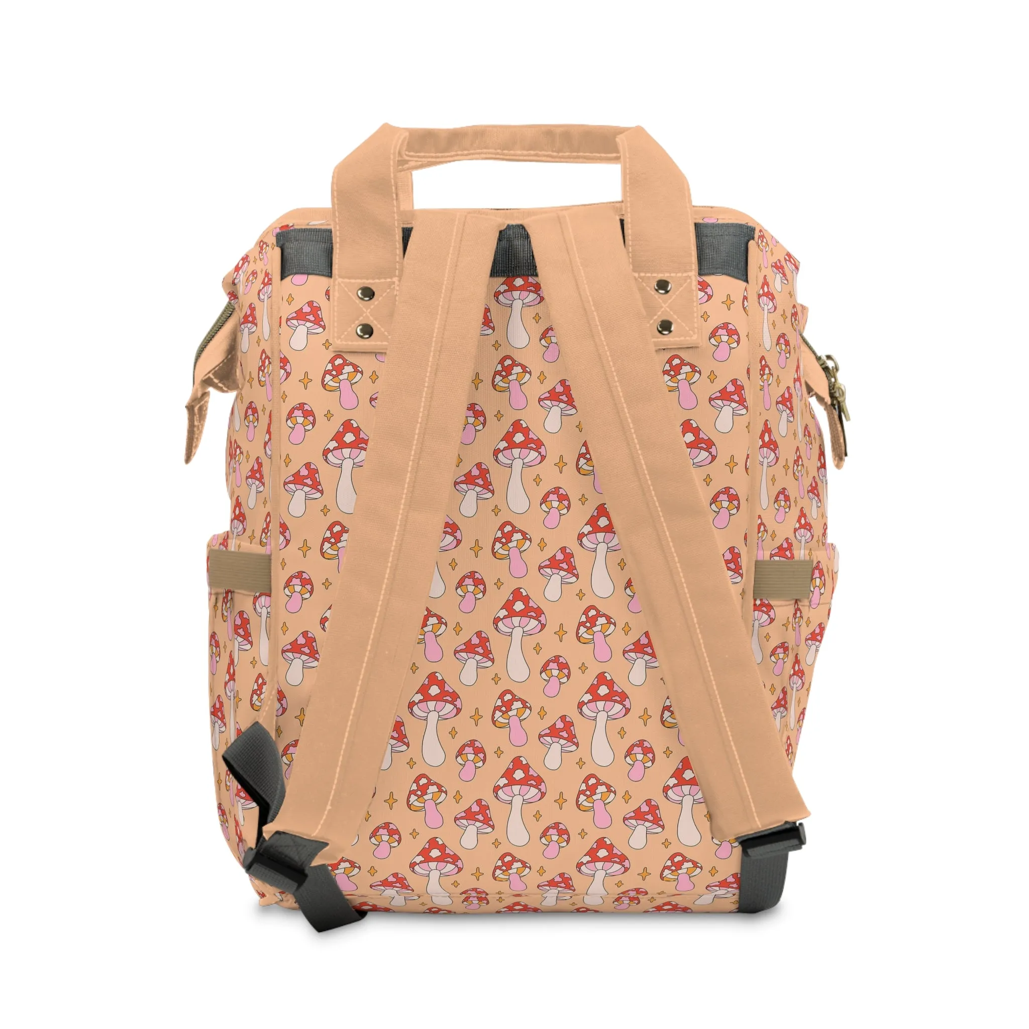 Magical Mushroom Diaper Backpack - Unique Nature-Inspired Nappy Bag for Eco-Conscious Parents, Organized & Multifunctional Baby Bag