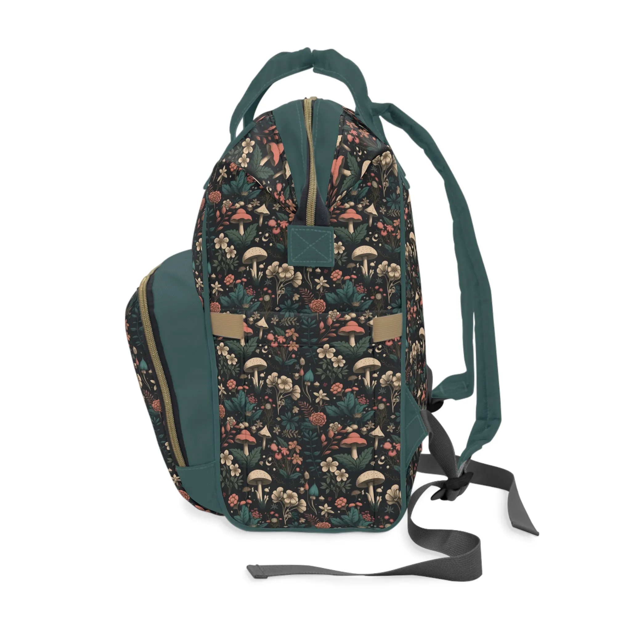 Magical Mushroom Diaper Backpack - Unique Nature-Inspired Nappy Bag for Eco-Conscious Parents, Organized & Multifunctional Baby Bag