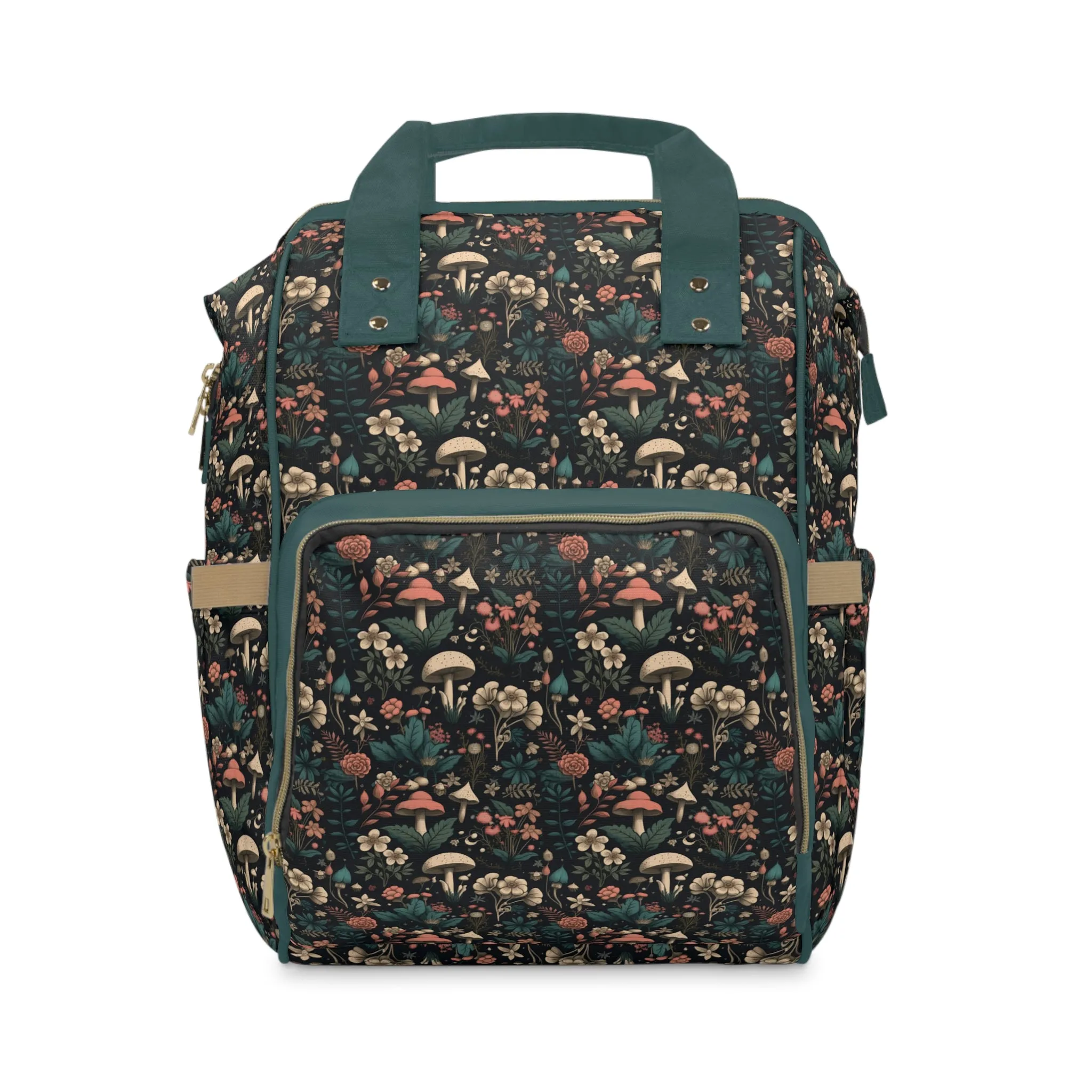 Magical Mushroom Diaper Backpack - Unique Nature-Inspired Nappy Bag for Eco-Conscious Parents, Organized & Multifunctional Baby Bag
