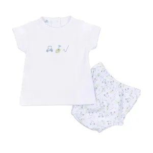 Magnolia Baby Tiny Tee Time Emb Diaper Cover