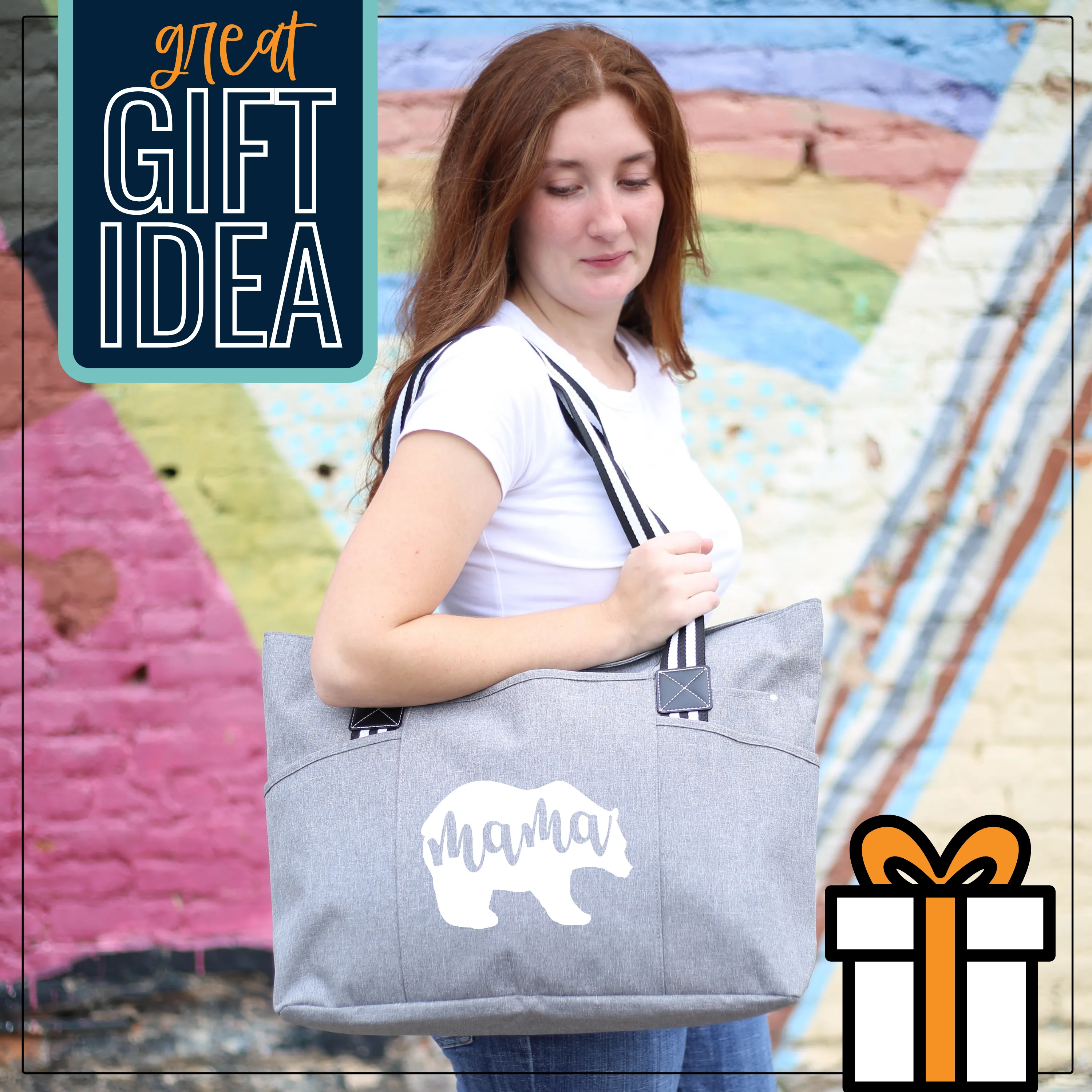 Mama Bear Tessa Gray Tote Bag for Moms