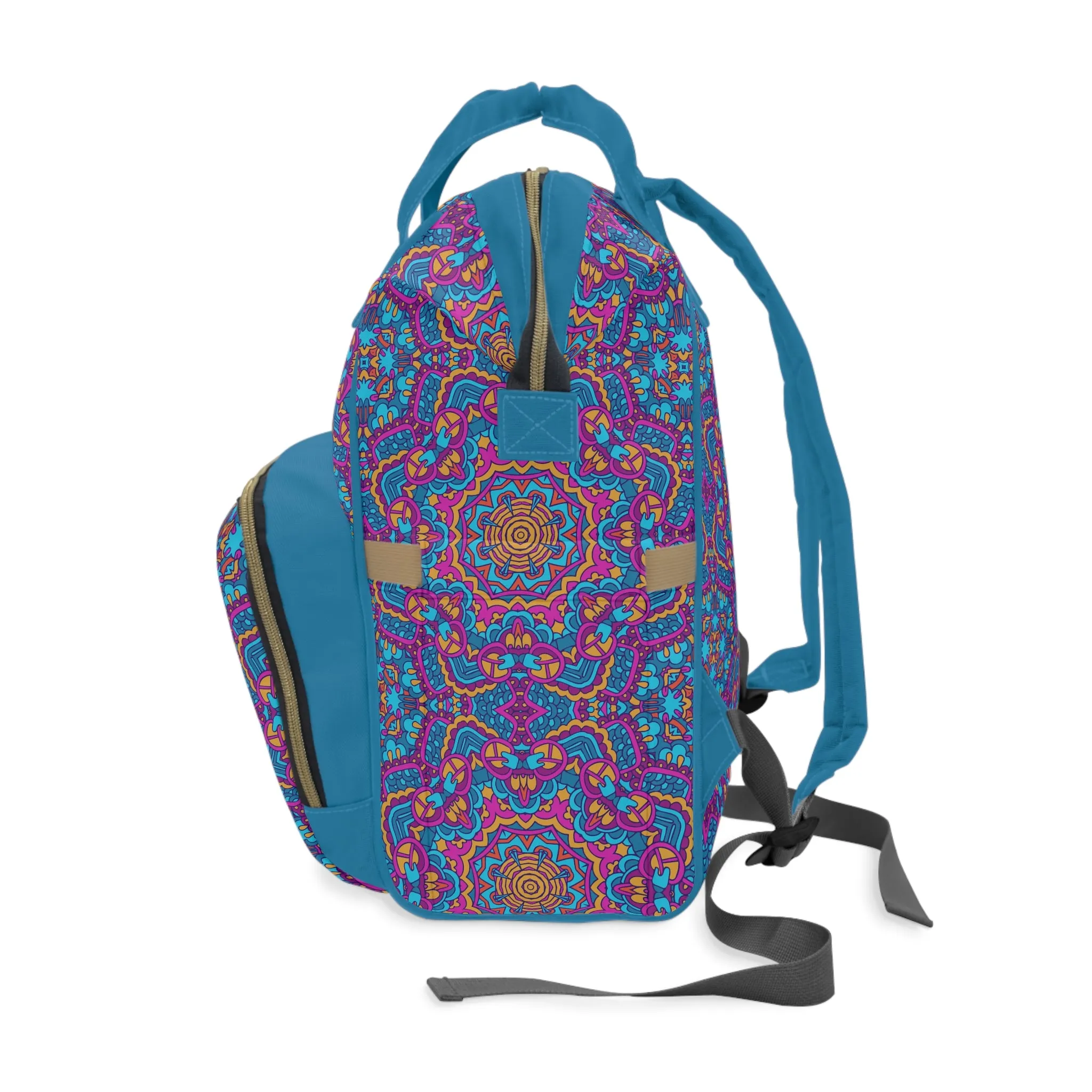 Mandala Diaper Backpack - Artistic & Multifunctional Baby Bag with Mandala Patterns, Ideal for Stylish Parents