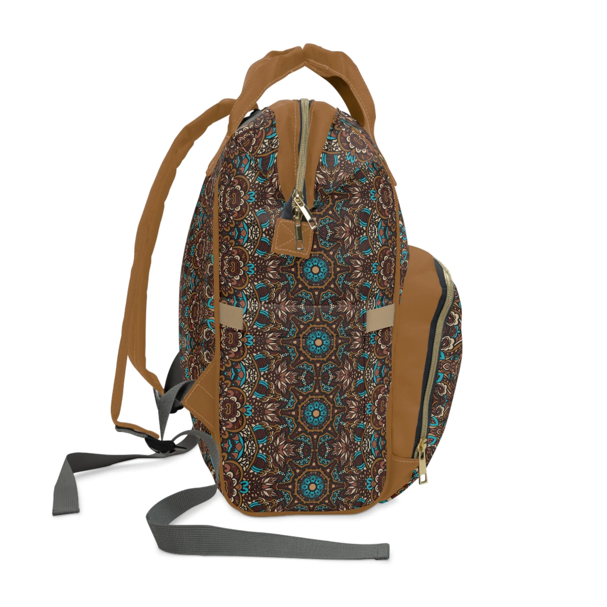 Mandala Diaper Backpack - Artistic & Multifunctional Baby Bag with Mandala Patterns, Ideal for Stylish Parents