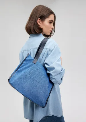 Mavi Logo Printed Blue Shoulder Bag