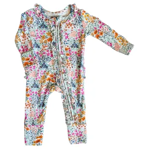 Mayze Mini Floral Zip Footie