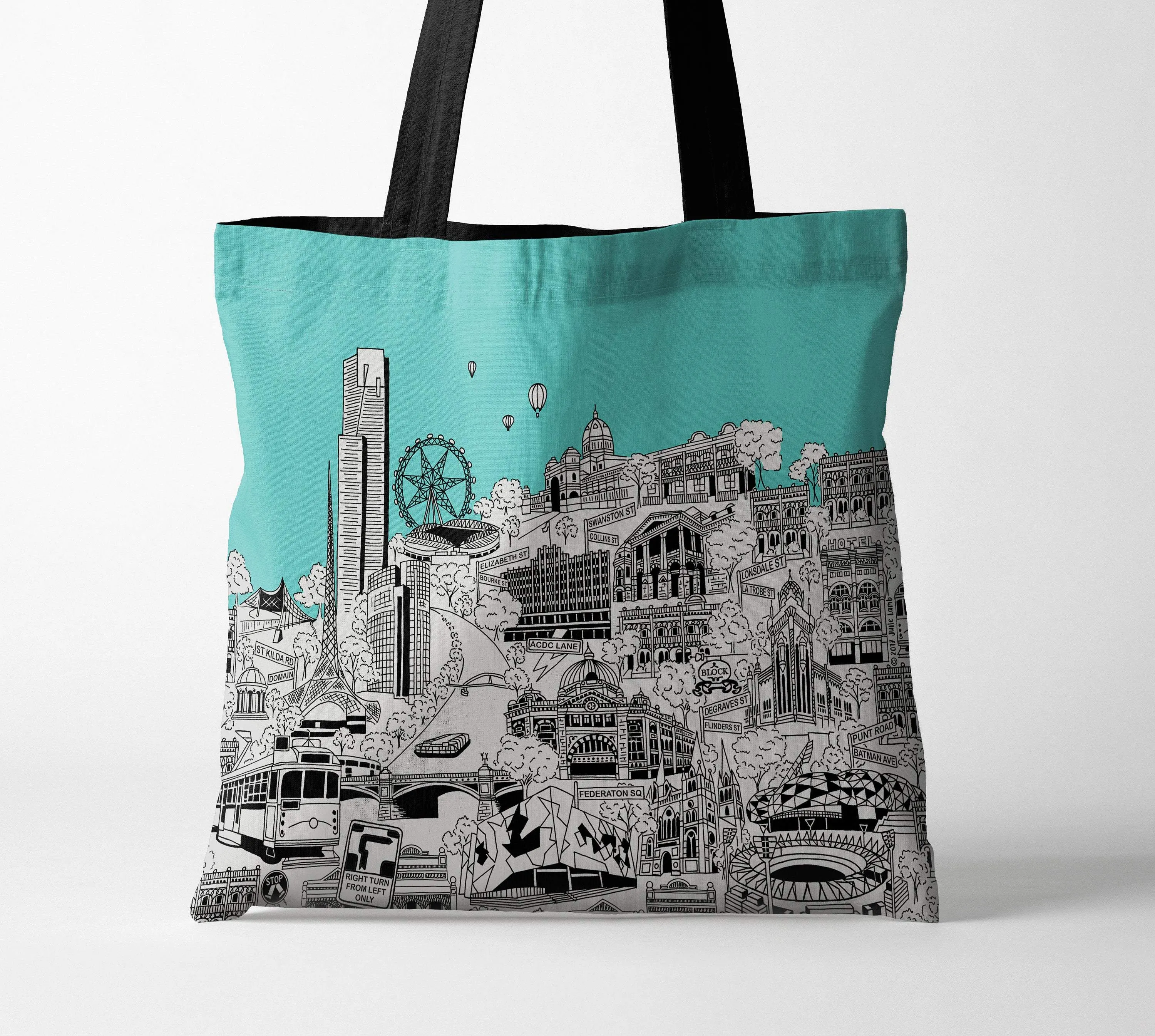 Melbourne CIty Illustration Printed Tote Bag
