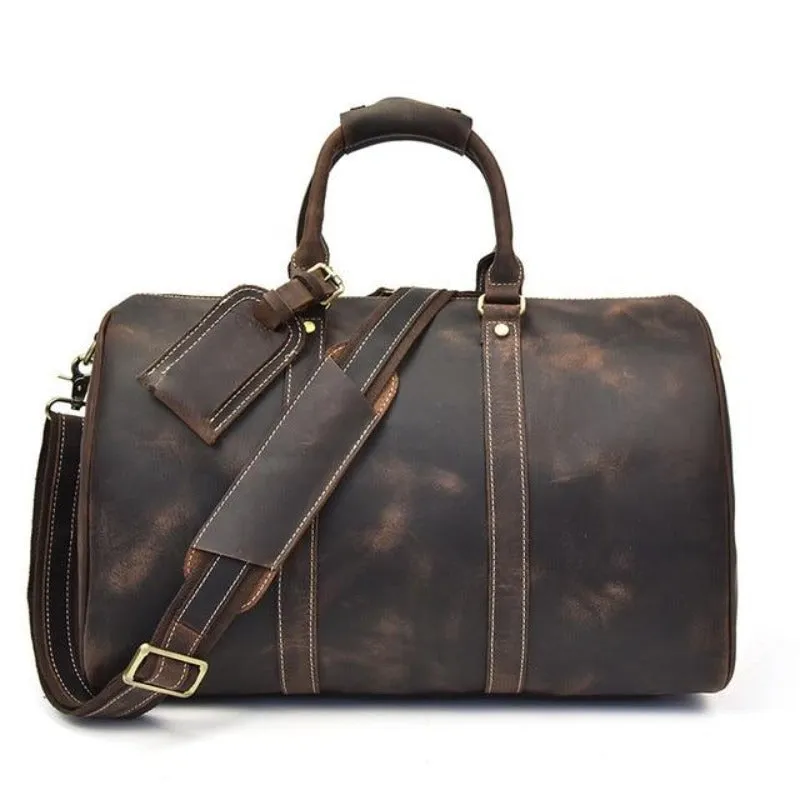 Men/Women Genuine Leather Duffel Bag