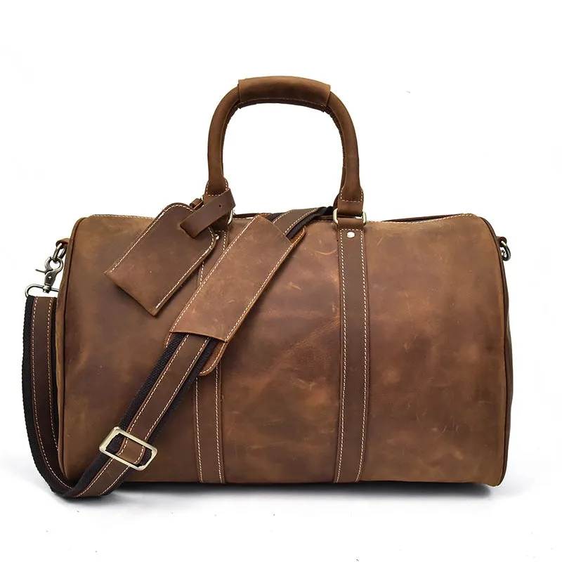 Men/Women Genuine Leather Duffel Bag