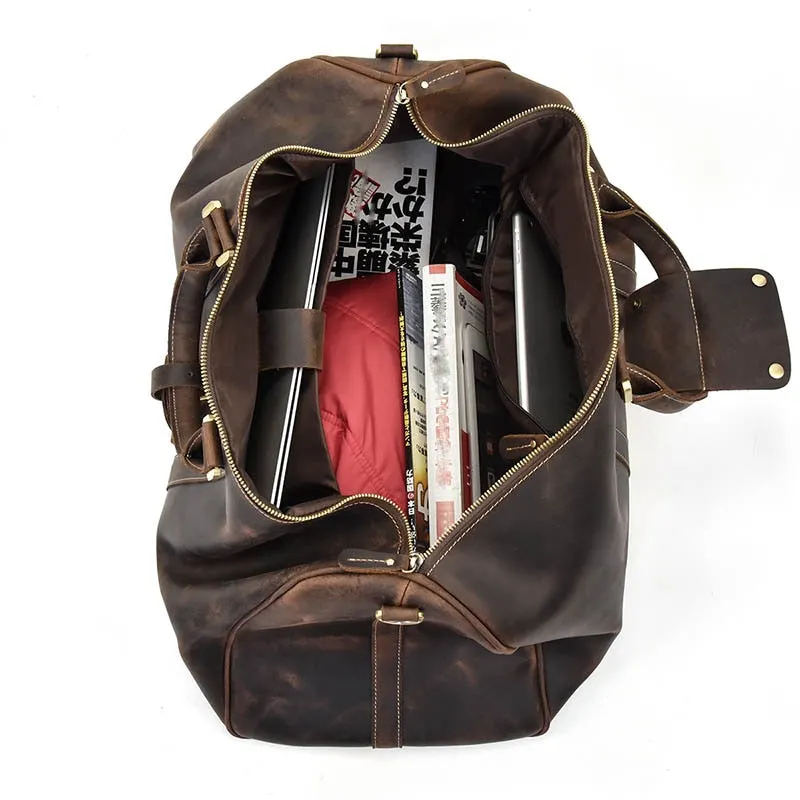 Men/Women Genuine Leather Duffel Bag