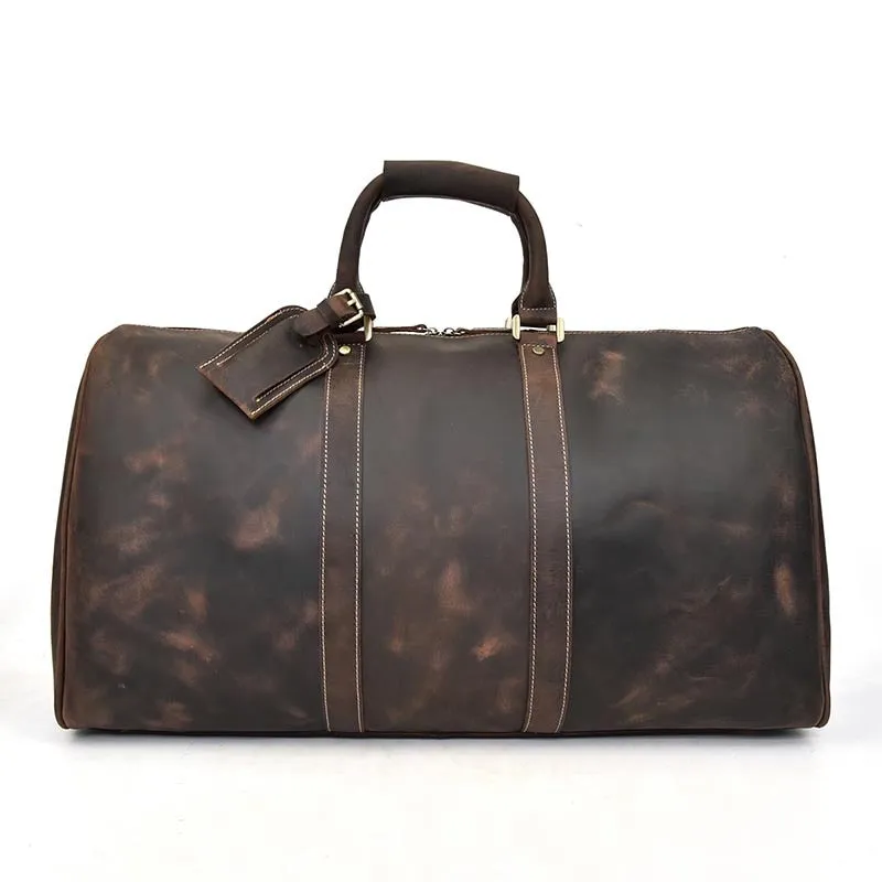 Men/Women Genuine Leather Duffel Bag