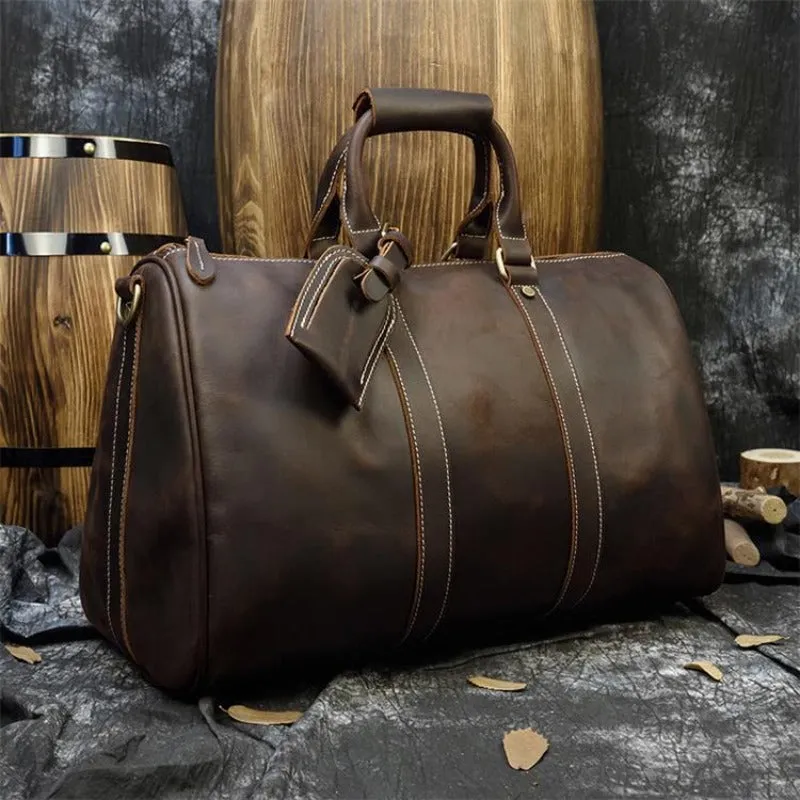 Men/Women Genuine Leather Duffel Bag
