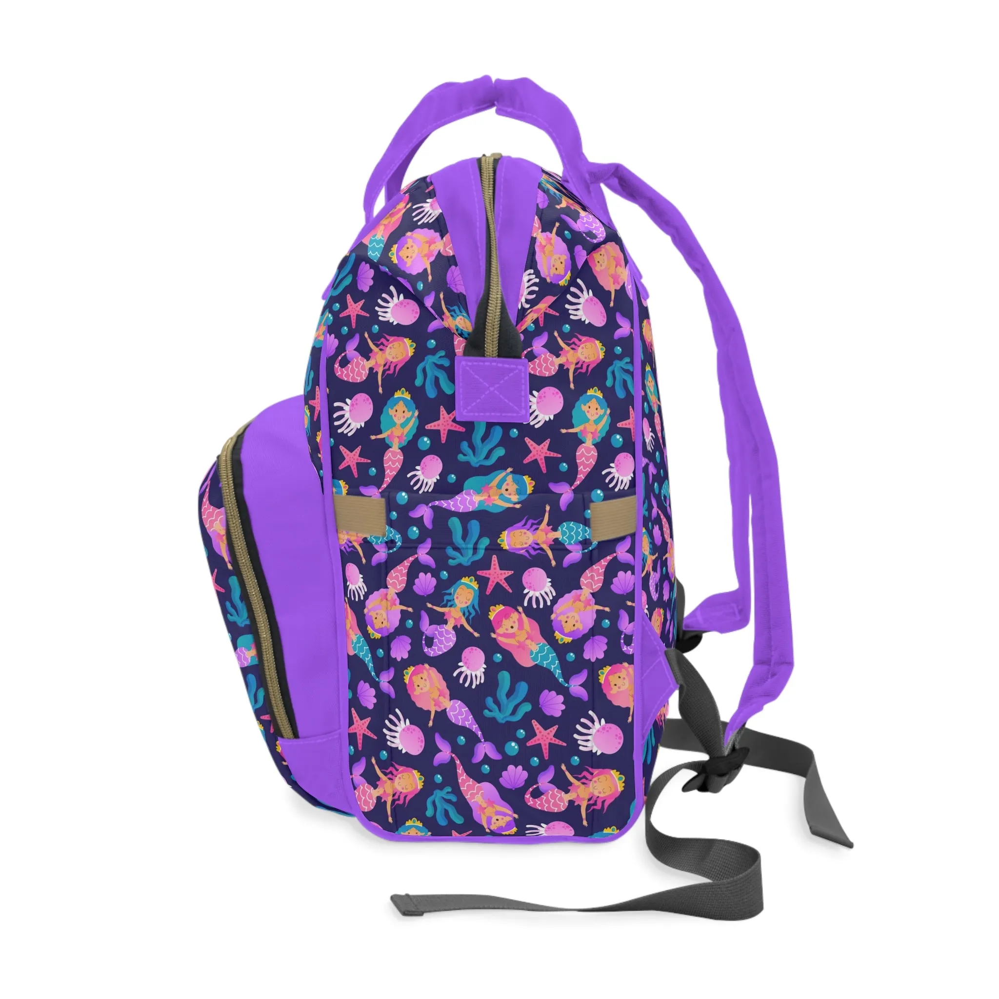 Mermaid Diaper Backpack - Magical & Multifunctional Nappy Bag with Ocean-Inspired Mermaid Patterns