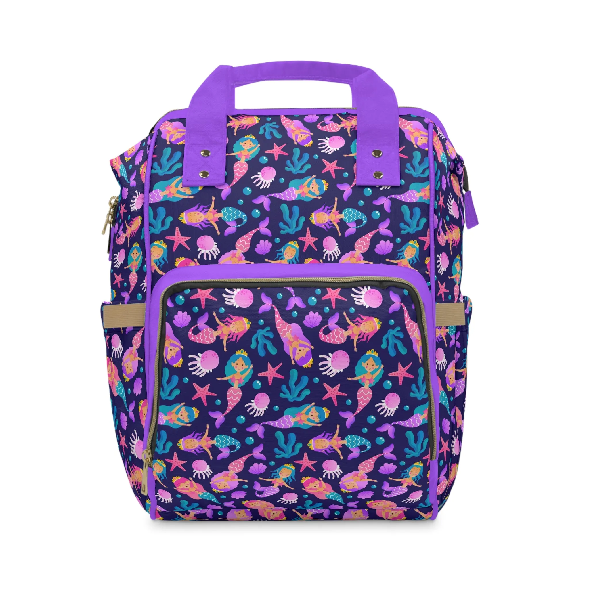 Mermaid Diaper Backpack - Magical & Multifunctional Nappy Bag with Ocean-Inspired Mermaid Patterns