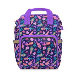 Mermaid Diaper Backpack - Magical & Multifunctional Nappy Bag with Ocean-Inspired Mermaid Patterns