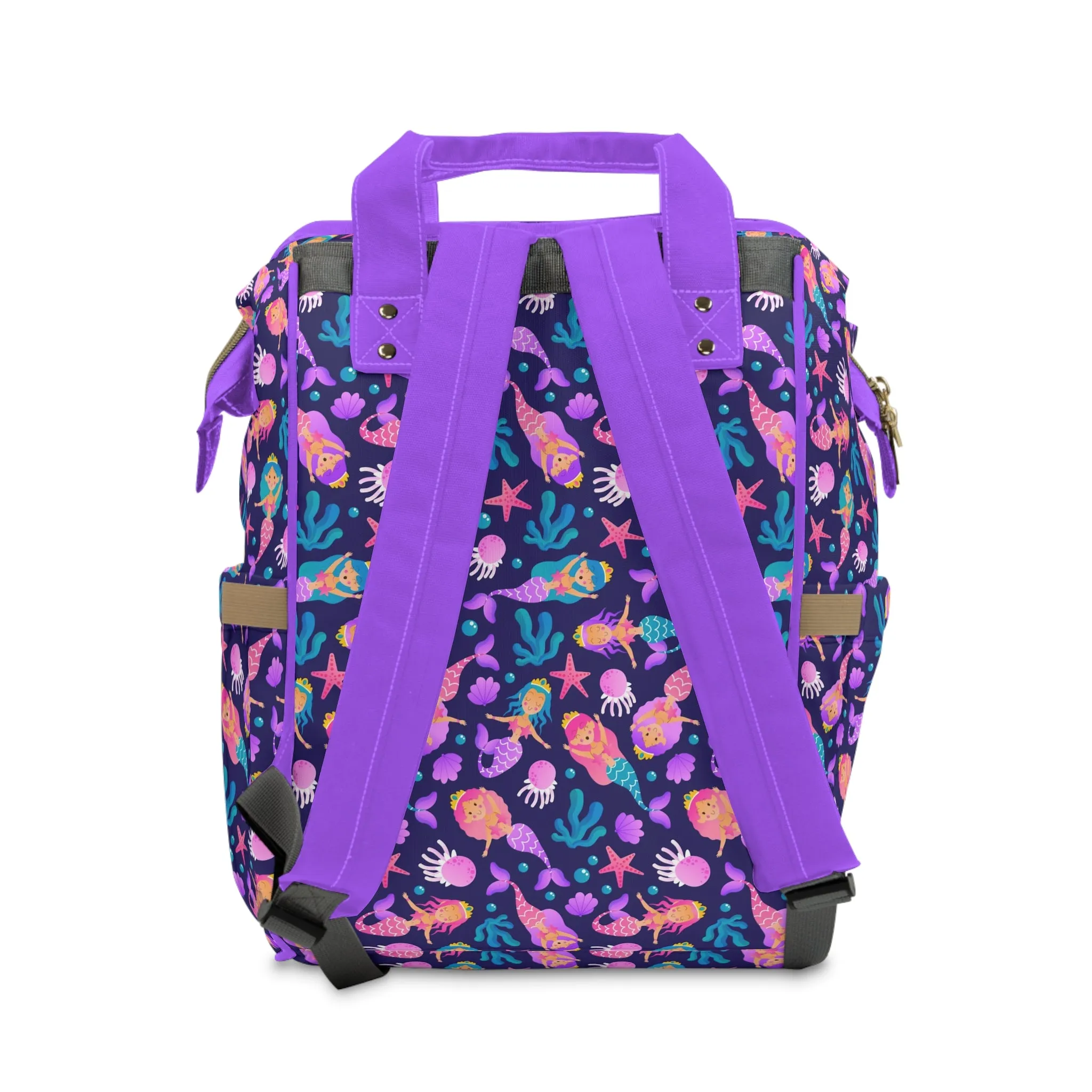 Mermaid Diaper Backpack - Magical & Multifunctional Nappy Bag with Ocean-Inspired Mermaid Patterns