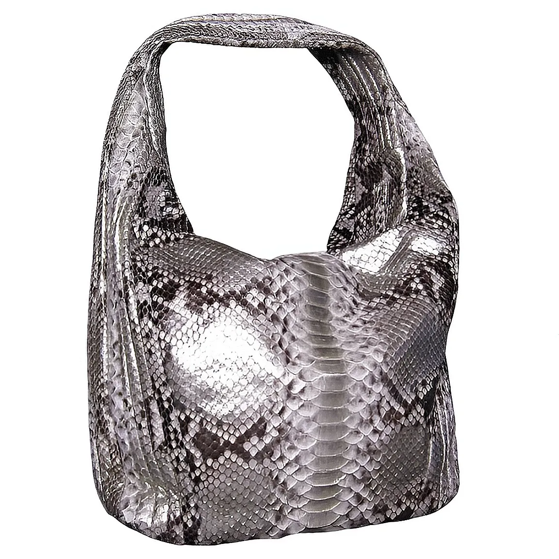 Metallic Silver Hobo Bag