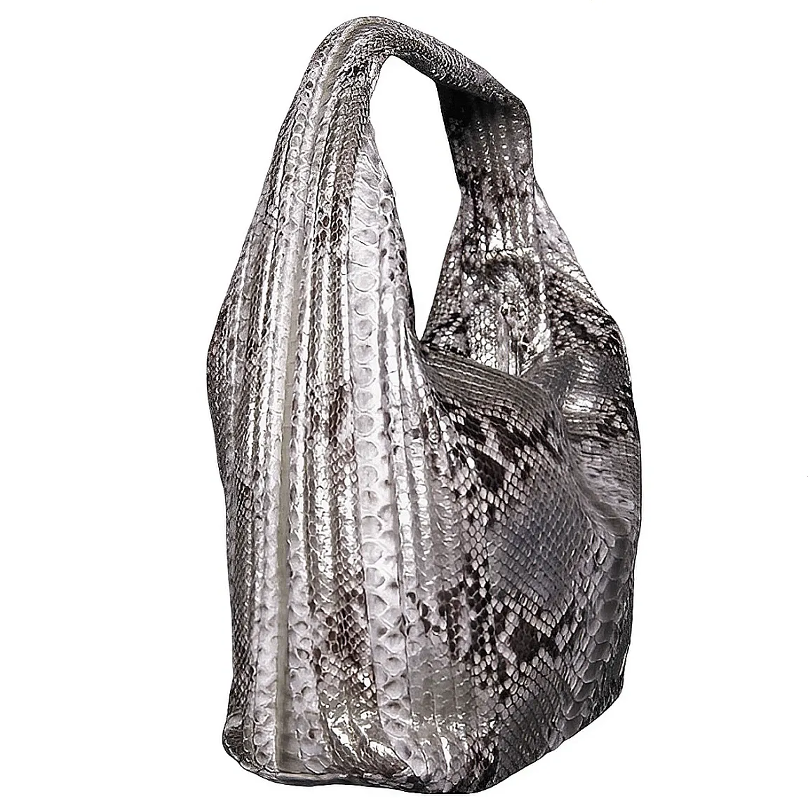Metallic Silver Hobo Bag