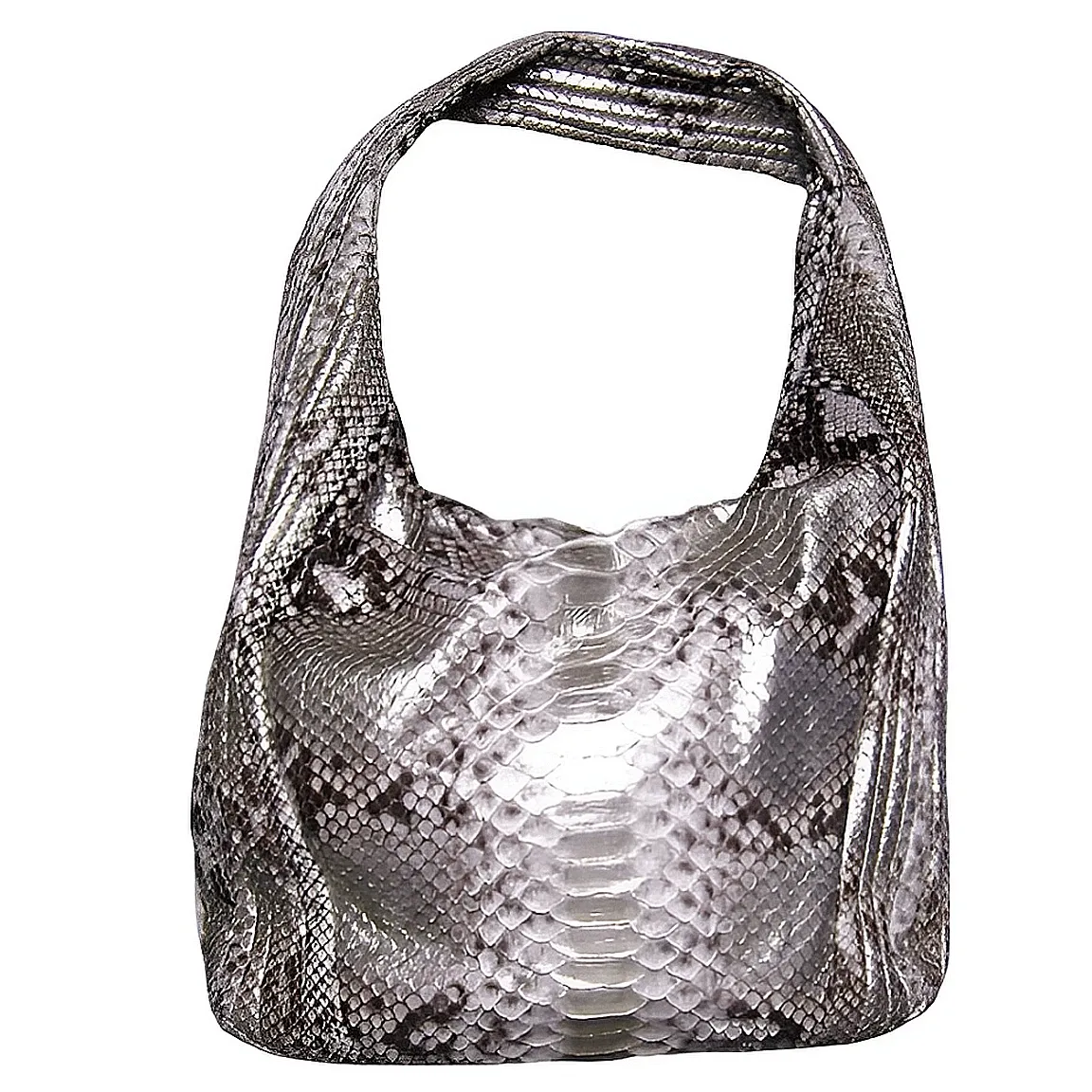Metallic Silver Hobo Bag