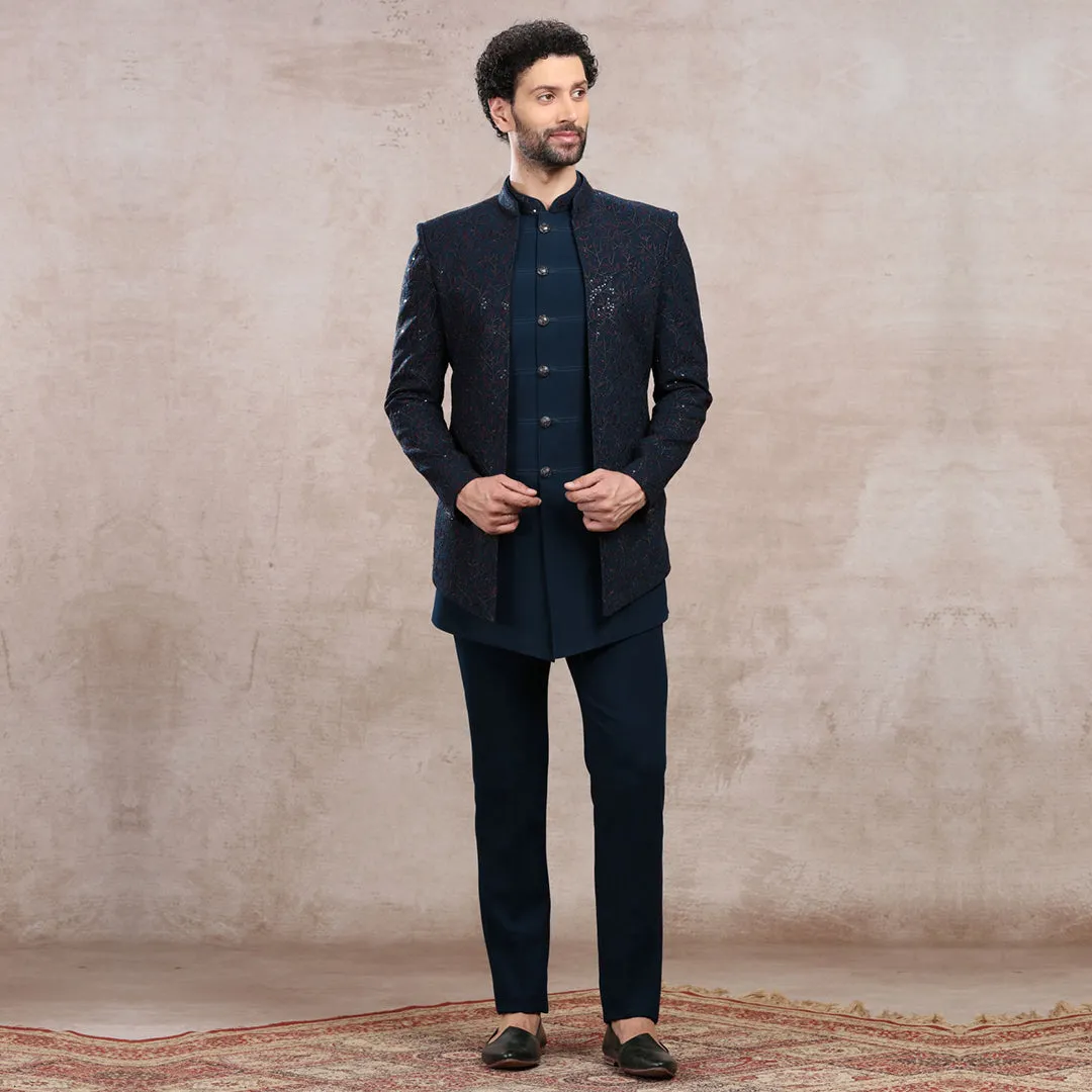 Midnight Eclipse Blue Jodhpuri Set